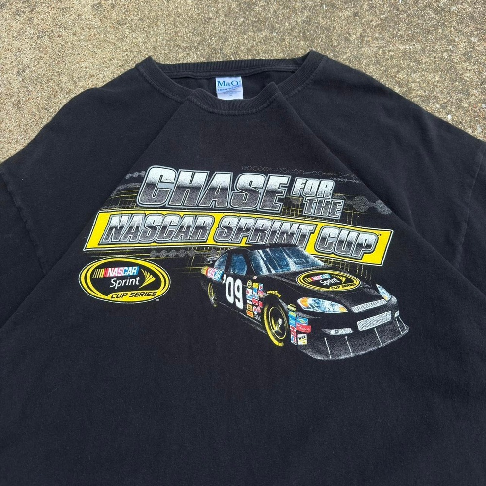 Vintage Y2K M&O NASCAR Sprint Cup Racing Graphic T Shirt Black XL (g4a)